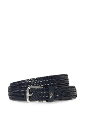 Emporio Armani woven leather belt - Blue