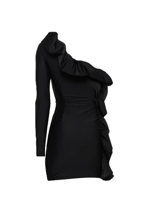 Amen ruffled one-shoulder mini dress - Black