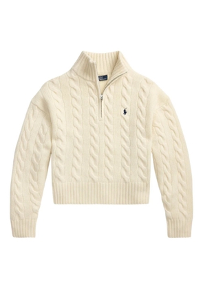 Polo Ralph Lauren cable-knit half-zip sweater - Neutrals