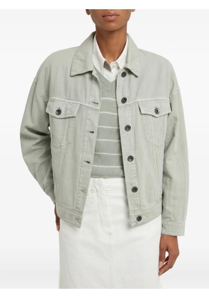 Brunello Cucinelli button-up denim jacket - Green