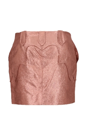 TOM FORD metallic-effect Western-style mini skirt - Orange