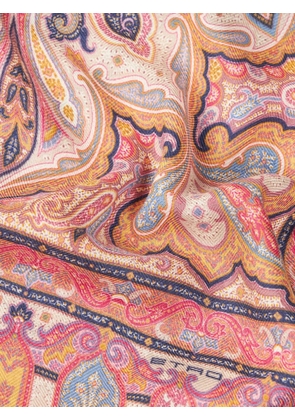 ETRO cashmere, silk and wool scarf with Paisley motif - Neutrals