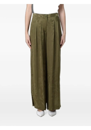 Armani Exchange floral-print satin trousers - Green
