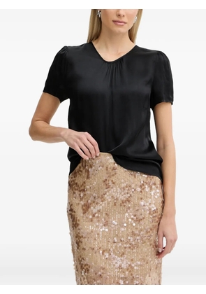 FRACOMINA short-sleeve V-neck blouse - Black