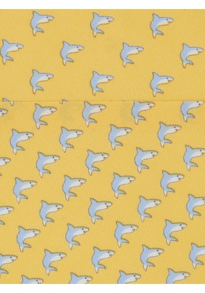Ferragamo Shark-print silk tie - Yellow