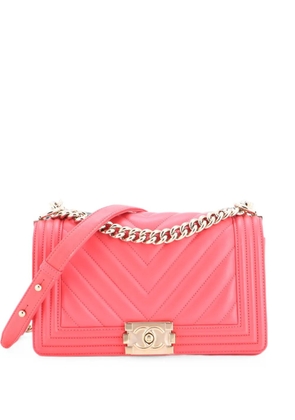 CHANEL Pre-Owned Boy Flap Bag Chevron Calfskin Old Medium shoulder bag - Pink