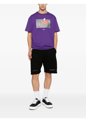 Throwback. logo-embroidered drawstring shorts - Black