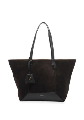 Jimmy Choo Diamond leather-trimmed tote bag - Brown
