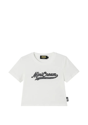 Mini Cream logo-print cropped T-shirt - White