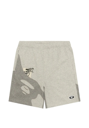 AAPE BY *A BATHING APE® Moonface logo-patch shorts - Grey