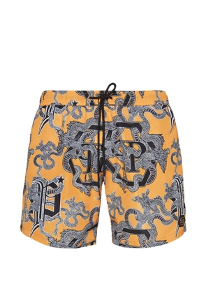 Philipp Plein printed swim shorts - Yellow