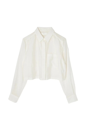 Moussy Vintage cropped pocket-detail shirt - White