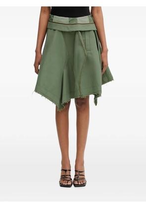 Andersson Bell frayed handkerchief-hem midi skirt - Green