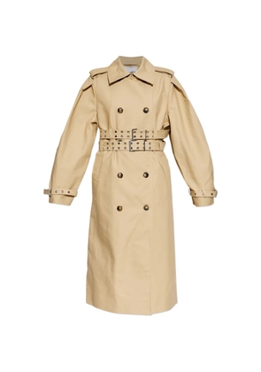 GANNI double-breasted belted trench coat - Neutrals