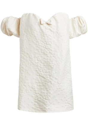 Markarian Brigitte brocade-effect silk dress - White