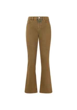 Alberta Ferretti logo-patch flared jeans - Brown