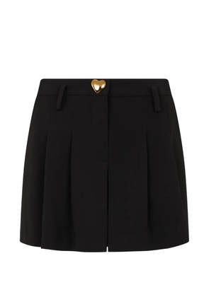 Moschino heart-button pleated shorts - Black