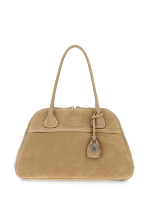 Miu Miu Vivant suede shoulder bag - Neutrals