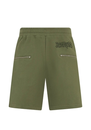 Moschino logo-embroidered zip-detail shorts - Green
