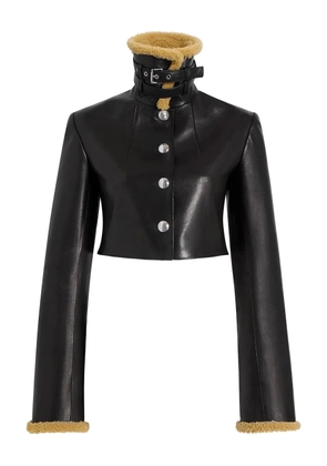 KHAITE Jodie shearling-trim button jacket - Black