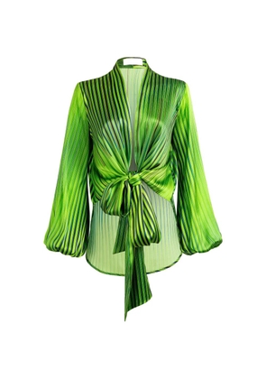Silvia Tcherassi Honey tie-fastening striped blouse - Green