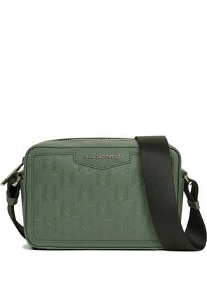 Karl Lagerfeld K/Loom leather messenger bag - Green