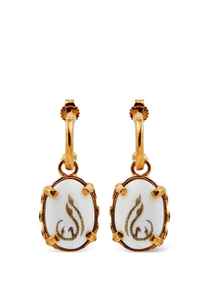 Gem Kingdom engraved bone-drop earrings - Gold