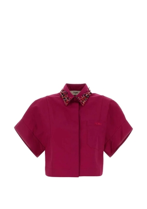 FENDI sequin-embellished cropped shirt - Pink