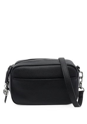 LIU JO logo-charm pebbled shoulder bag - Black