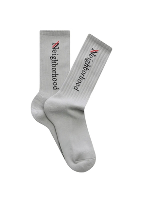 Neighborhood logo-detail ribbed socks - Grey
