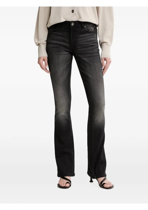 FRACOMINA faded-effect logo-plaque jeans - Black