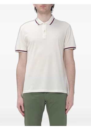 BROOKSFIELD striped-trim polo shirt - Neutrals