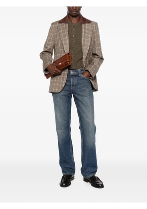 Maje checked removable-collar blazer - Brown