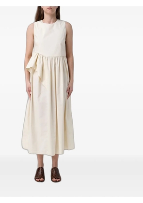 MeimeiJ midi ruffled tie-back dress - Neutrals