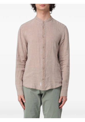 Blauer band-collar linen shirt - Neutrals