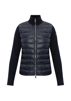 Moncler quilted stand-up collar cardigan - Blue