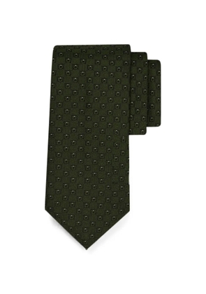 Ferragamo Gancini silk jacquard tie - Green
