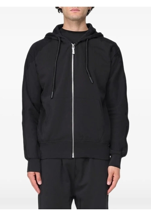 DISCLAIMER logo-print zip-up hoodie - Black