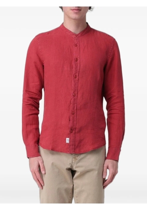 Blauer linen mandarin-collar shirt - Red
