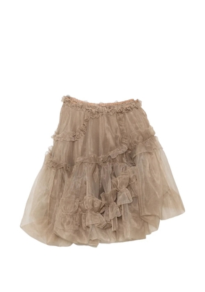 Ermanno Scervino ruffled tiered midi skirt - Neutrals