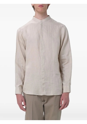 Emporio Armani mandarin-collar long-sleeve shirt - Neutrals