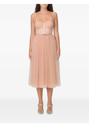 Elisabetta Franchi sleeveless tulle-skirt midi dress - Pink