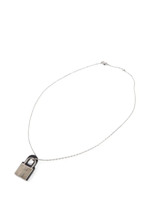 Hermès Pre-Owned O'Kelly leather-pendant necklace - Silver