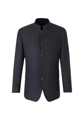 Atelier Munro Nehru-collar button-up jacket - Blue
