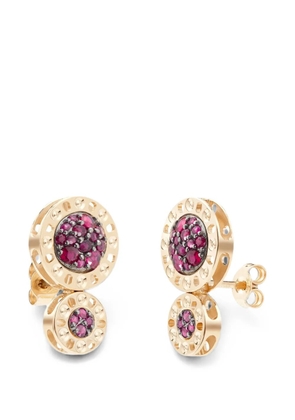 Officina Bernardi Senzatempo Essence ruby earrings - Gold