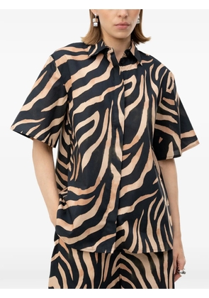 HUGO zebra-print short-sleeve shirt - Black