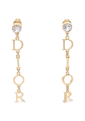 Christian Dior Pre-Owned logo-drop earrings - Gold