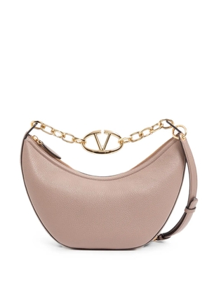 Valentino Garavani VLogo Moon small shoulder bag in grainy calfskin with chain - Pink