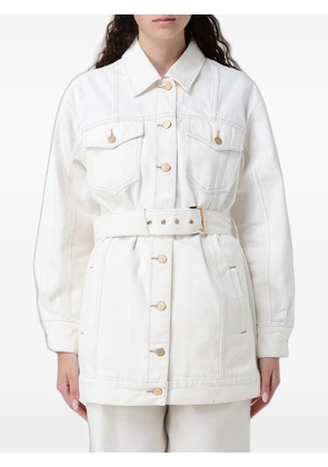 Emporio Armani belted denim jacket - White
