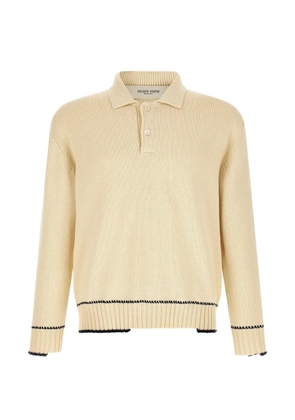 Golden Goose Rindley logo-print polo jumper - Neutrals